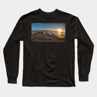 Fisheye view of Cromer pier at sunrise Long Sleeve T-Shirt